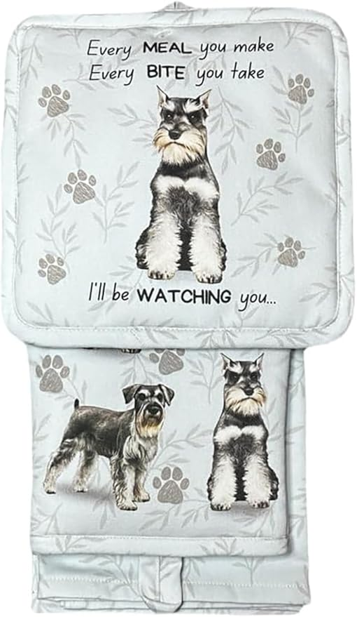 E&S Oven Mitt Set I'll Be Watching You-Schnauzer
