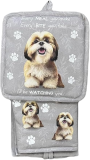E&S Oven Mitt Set I'll Be Watching You-Shih Tzu Tan