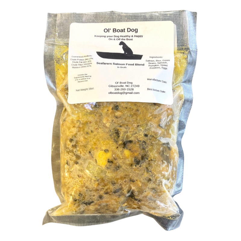 Ol' Boat Dog Seafarers Salmon Dog Food Blend in Broth