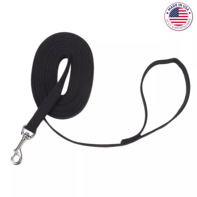 Coastal Pet Products Train Right! Cotton Web Dog Training Leash 5/8"-Black