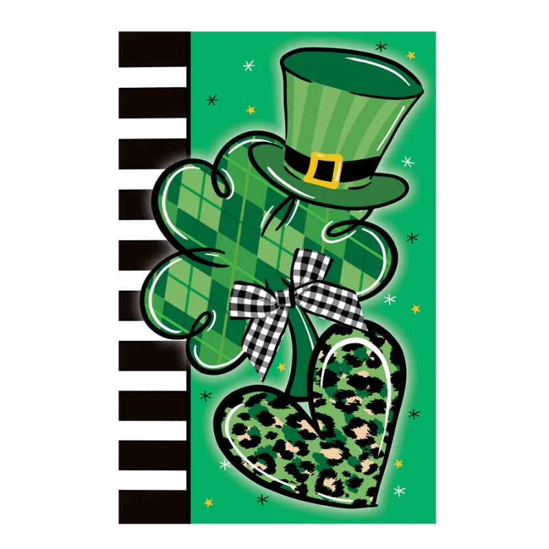 Evergreen St. Patrick's Trio Applique House Flag