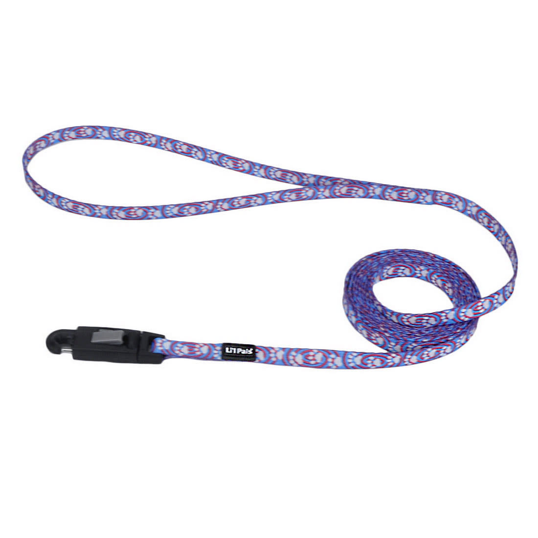 Li'l Pals Patterned Dog Leash with E-Z Snap 3/8"-Light Blue Paw