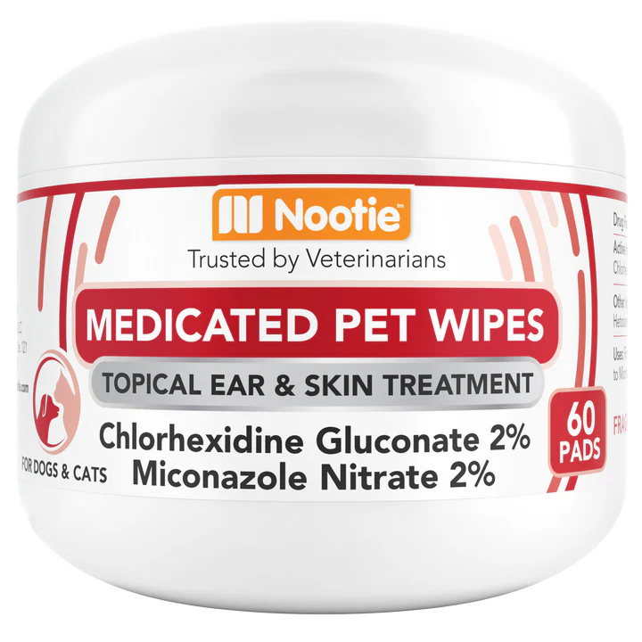 Nootie Medicated Pet Wipes Topical Ear & Skin Treatment