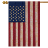Briarwood Lane Tea Stained Embroidered American Flag House Flag