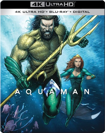 Aquaman (2018) (Steelbook) (Best Buy Exclusive) (Limited Edition)/Jason Momoa, Amber Heard, and Willem Dafoe@PG-13@4K Ultra HD/Blu-ray