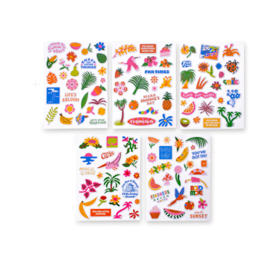 Sticker Pack/Puffy Stickers - Tropical