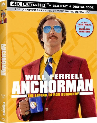 Anchorman: The Legend of Ron Burgundy (2004)/Will Ferrell, Christina Applegate, and Paul Rudd@PG-13@4K Ultra HD + Blu-ray