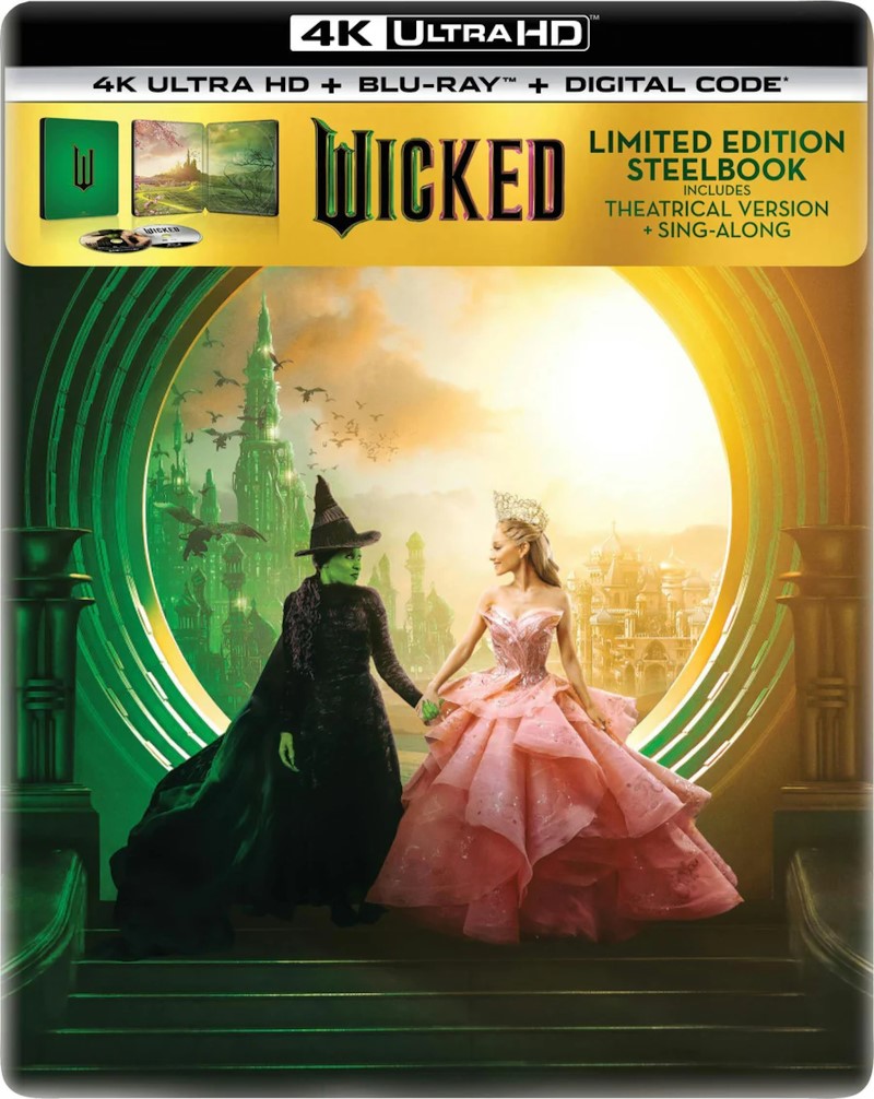 Wicked: Part I (2024) (SteelBook)/Cynthia Erivo, Ariana Grande, and Jonathan Bailey@PG@4K Ultra HD + Blu-ray