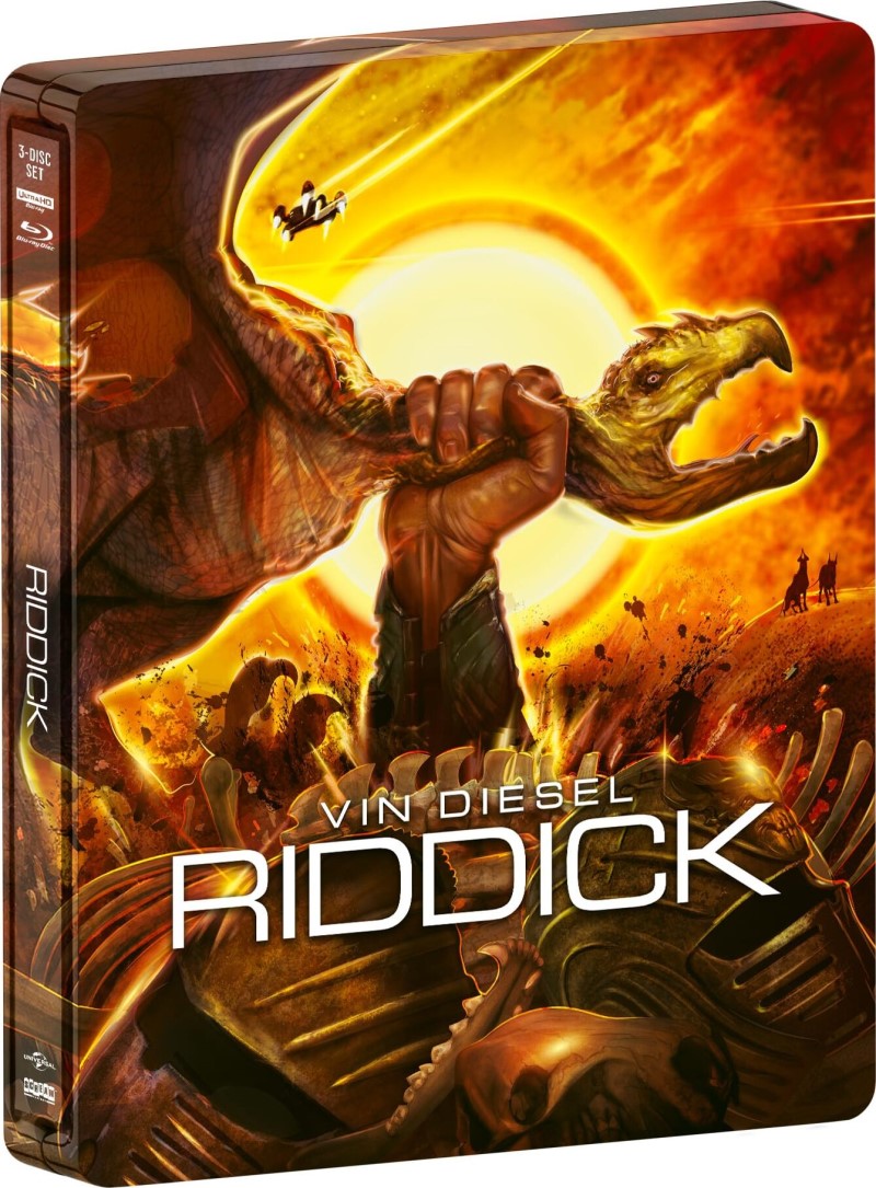 Riddick (2013) (Unrated Director's Cut) (SCREAM! Factory) (SteelBook)/Vin Diesel, Katee Sackhoff, and Dave Bautista@Not Rated@4K Ultra HD + Blu-ray