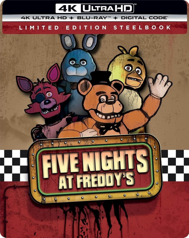 Five Nights at Freddy's (2023) (Steelbook) (2025 Re-issue)/Josh Hutcherson, Elizabeth Lail, and Piper Rubio@PG-13@4K Ultra HD + Blu-ray