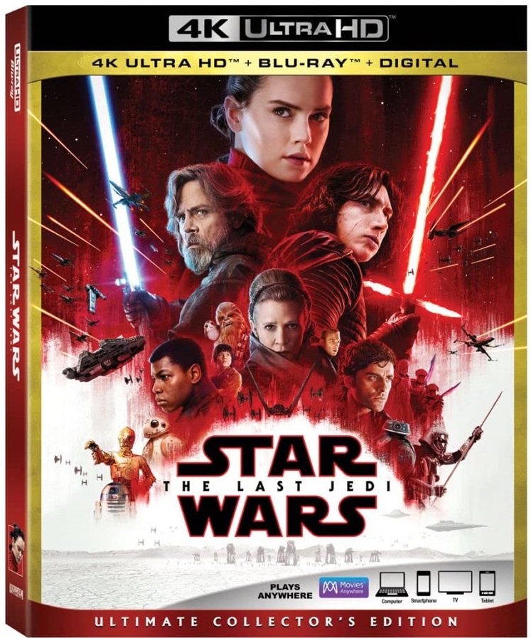 Star Wars: Episode VIII - The Last Jedi (2017)/Adam Driver, Daisy Ridley, and John Boyega@PG-13@4K Ultra HD + Blu-ray