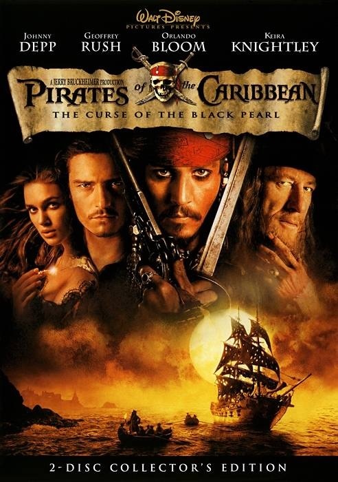 Pirates of the Caribbean: The Curse of the Black Pearl (2003)/Johnny Depp, Geoffrey Rush, and Orlando Bloom@PG-13@DVD