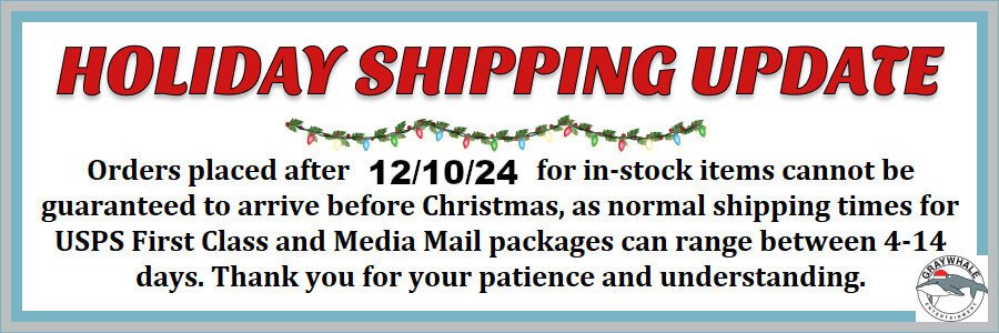 ATTENTION: Orders placed after 12/10/2024 for in-stock items cannot be guaranteed to arrive before Christmas, as normal shipping times for USPS First Class and Media Mail packages can range between 4-14 days. Thank you for your patience and understanding.