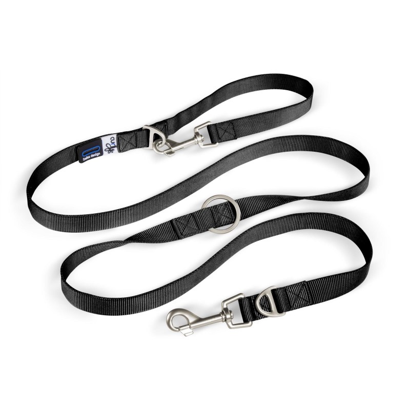 Curli Adjustable Leash Nylon Black-Med