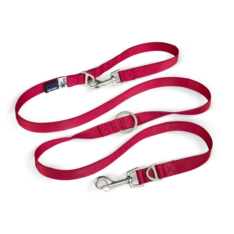 Curli Adjustable Leash Nylon Red-Med