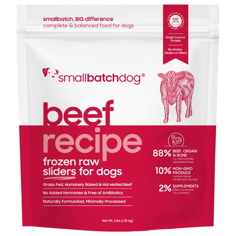 Smallbatch-Raw Frozen Beef Sliders for Dogs