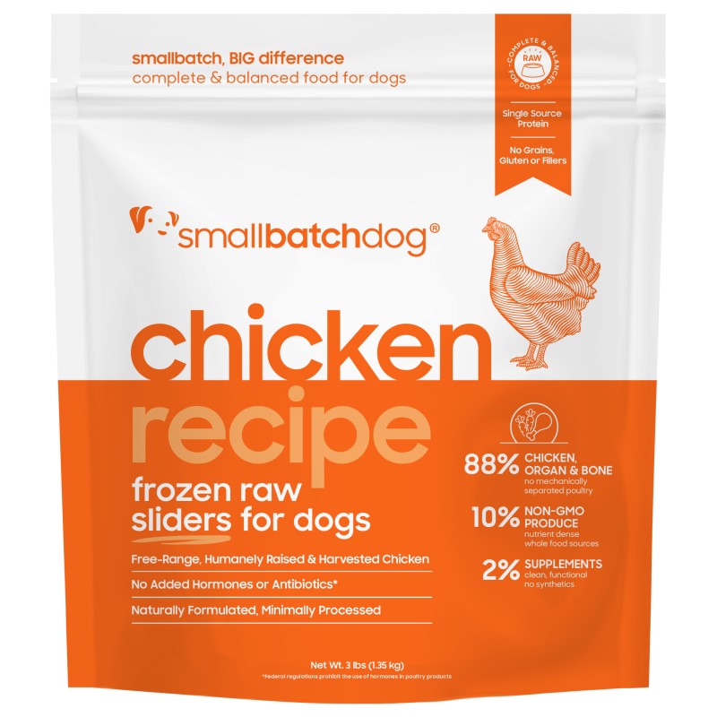 Smallbatch-Raw Frozen Chicken Sliders for Dogs