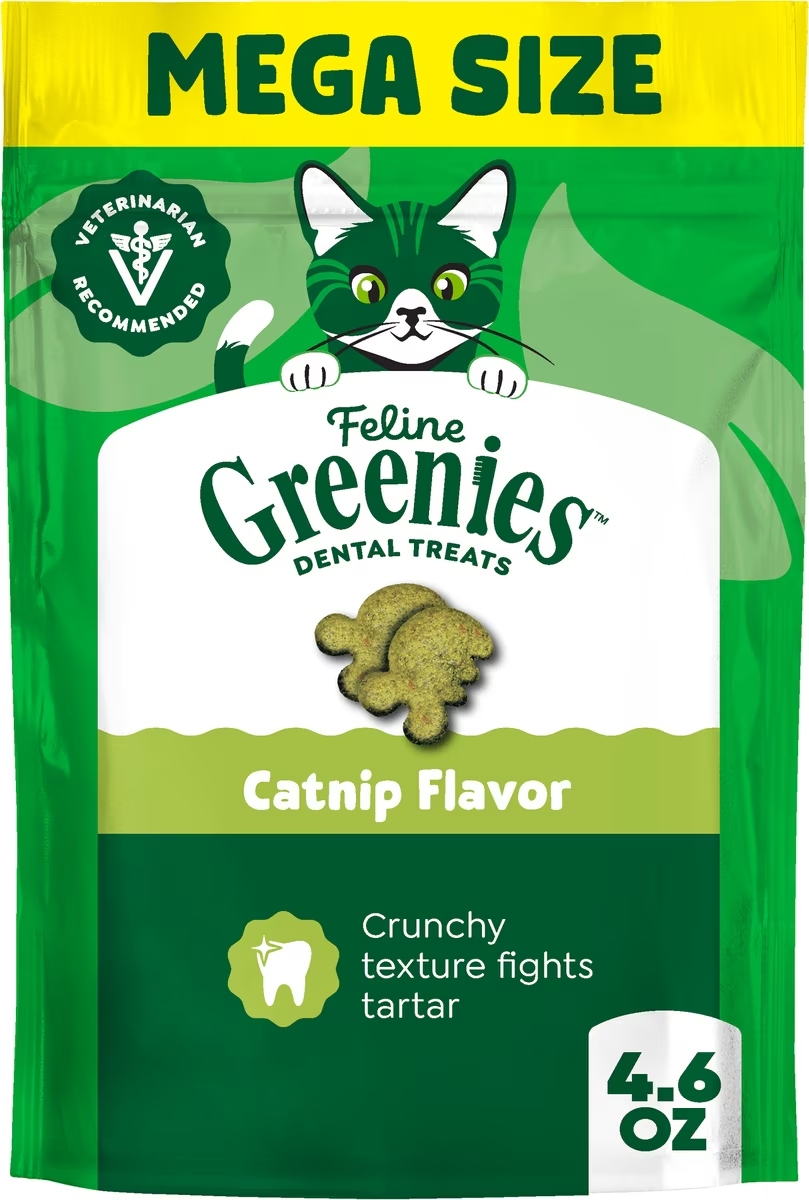 Greenies-Feline Adult Natural Dental Care Catnip Flavor Cat Treats