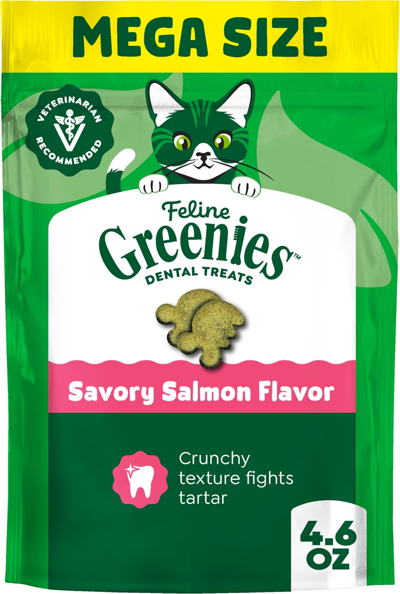 Greenies-Feline Adult Natural Dental Care Savory Salmon Flavor Cat Treats