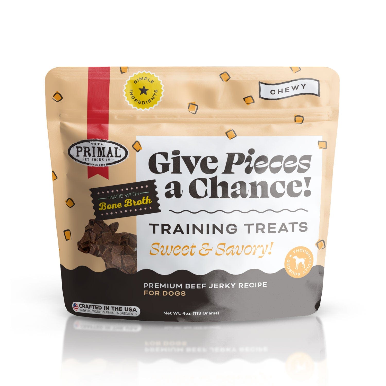 Primal-Give Pieces A Chance Beef with Broth Recipe Treats for Dogs