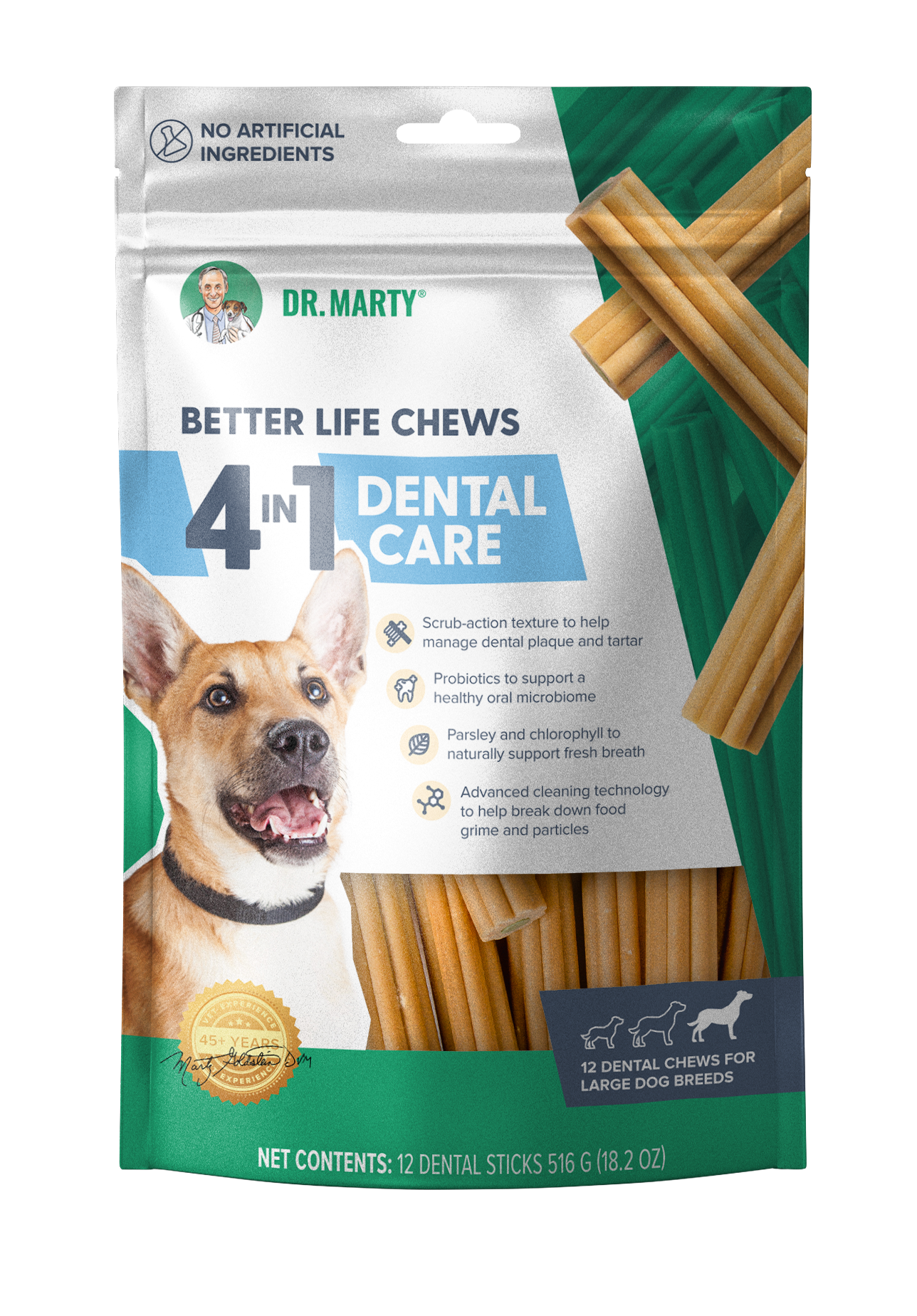 Dr. Marty-Better Life Chews 4-in-1 Dental Care Dog Treats