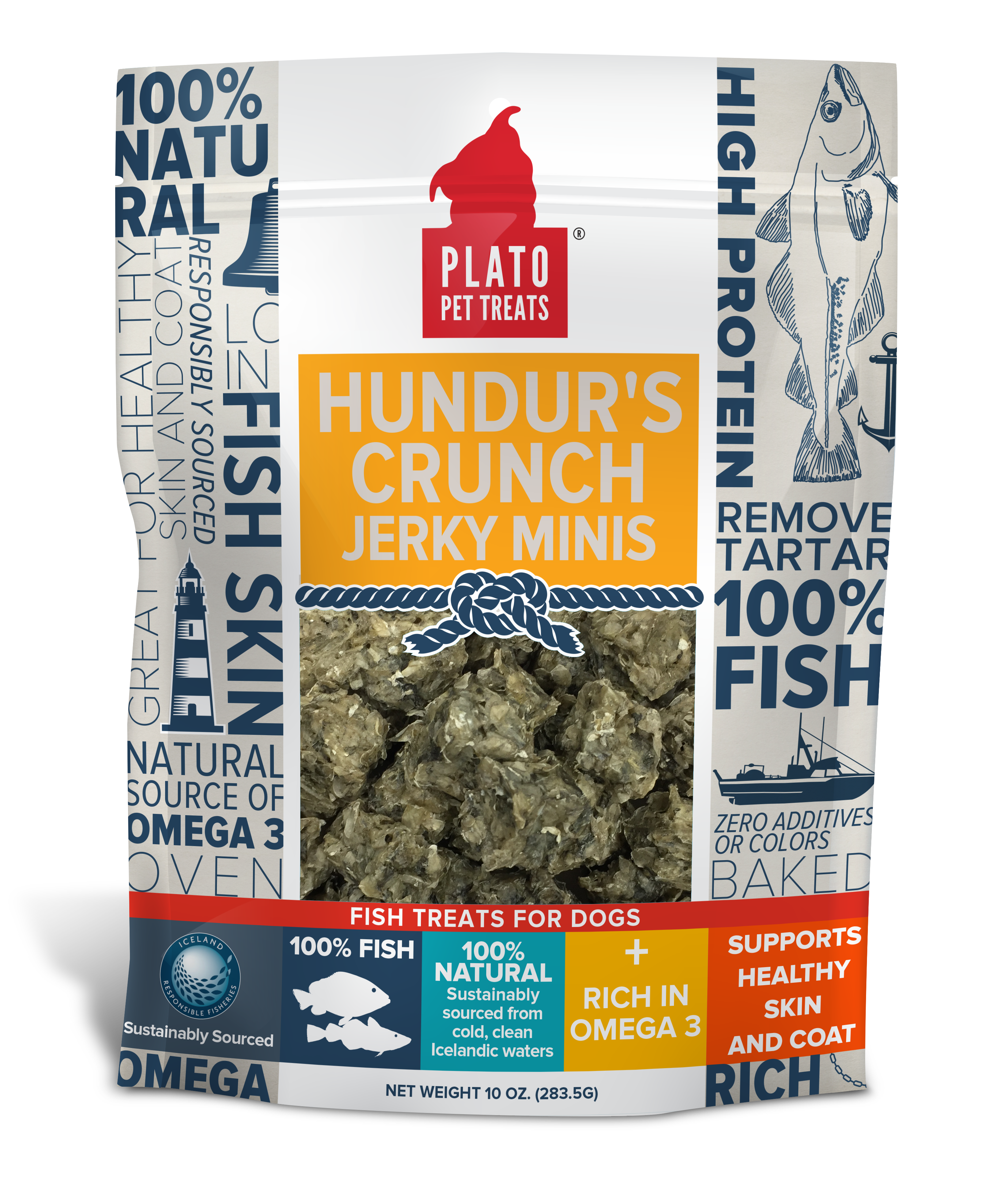 Plato-Hundur’s Crunch Jerky Minis Fish Air-Dried Dog Treats