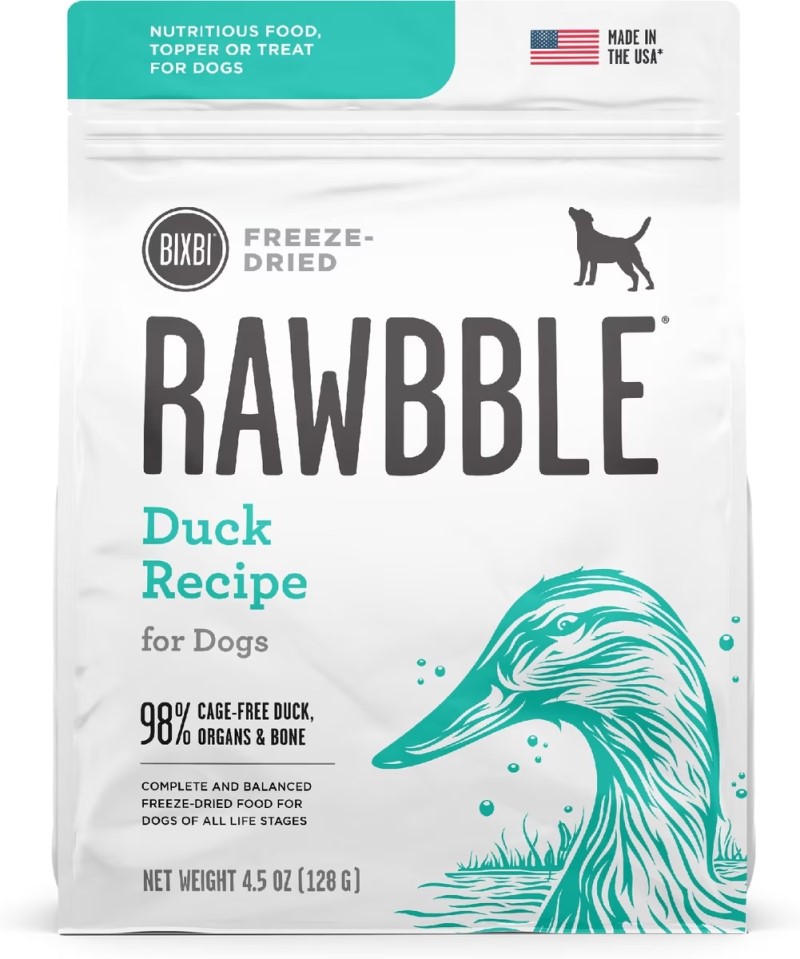 Bixbi-Rawbble Freeze-Dried Duck Recipe Dog Food