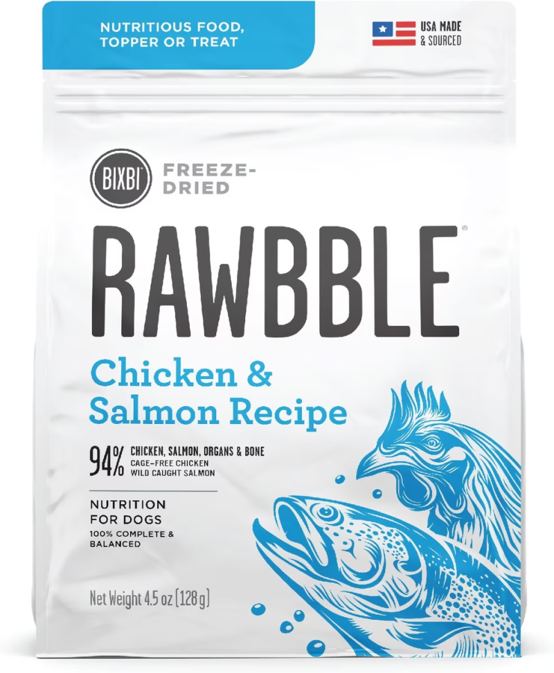 Bixbi-Rawbble Freeze-Dried Salmon & Chicken Recipe Dog Food
