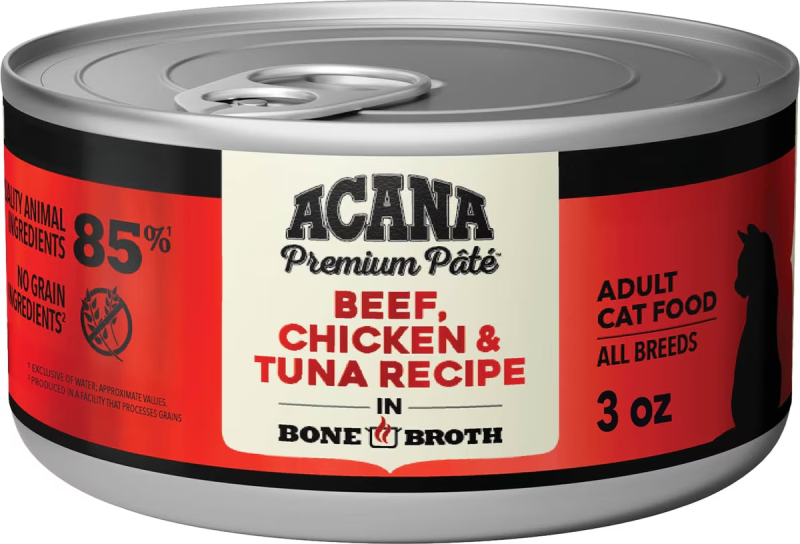 ACANA-Premium Pate Beef, Chicken & Tuna Recipe Canned Cat Food