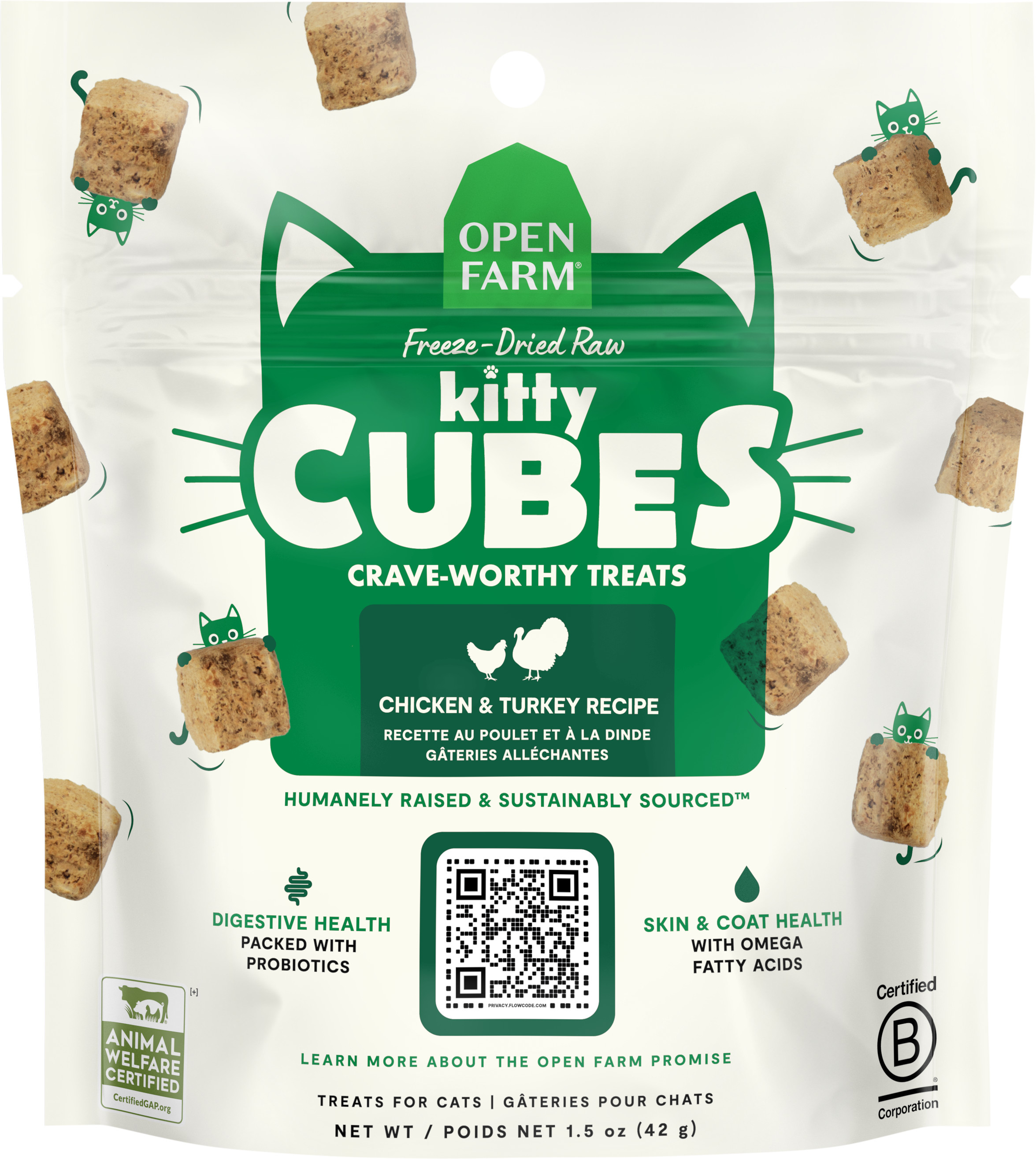 Open Farm-Kitty Cube Chicken & Turkey Freeze Dried Raw Cat Treats