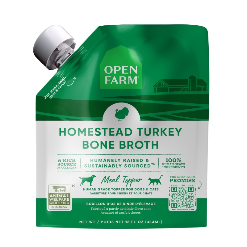 Open Farm-Homestead Turkey Bone Broth for Dogs & Cats