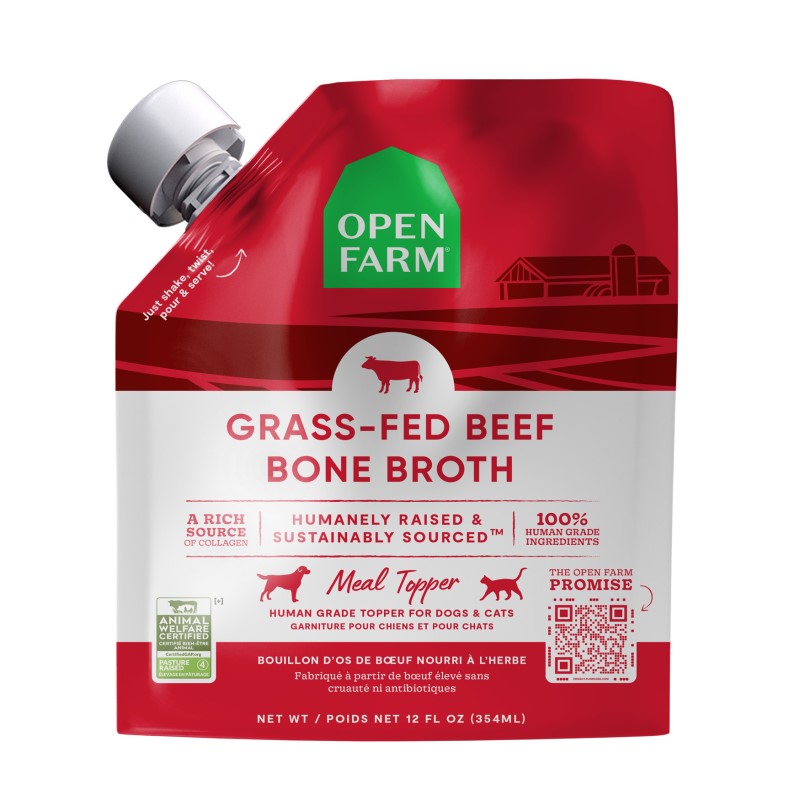 Open Farm-Grass-Fed Beef Bone Broth for Dogs & Cats