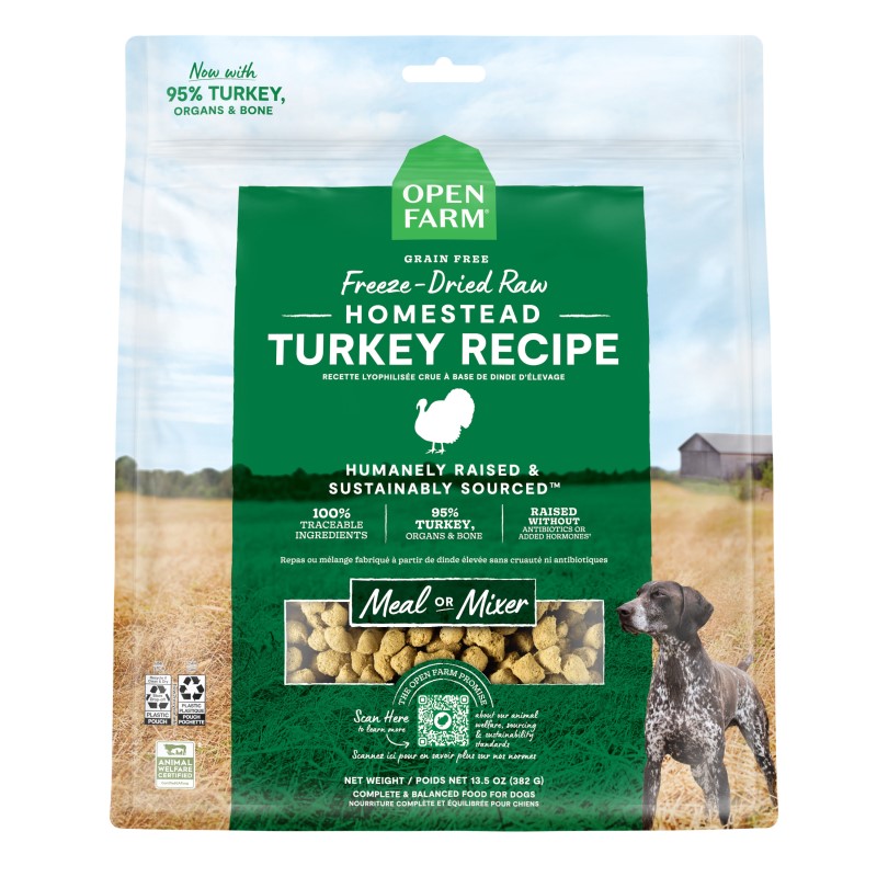 Open Farm-Grain Free Homestead Turkey Recipe Freeze Dried Raw Dog Food