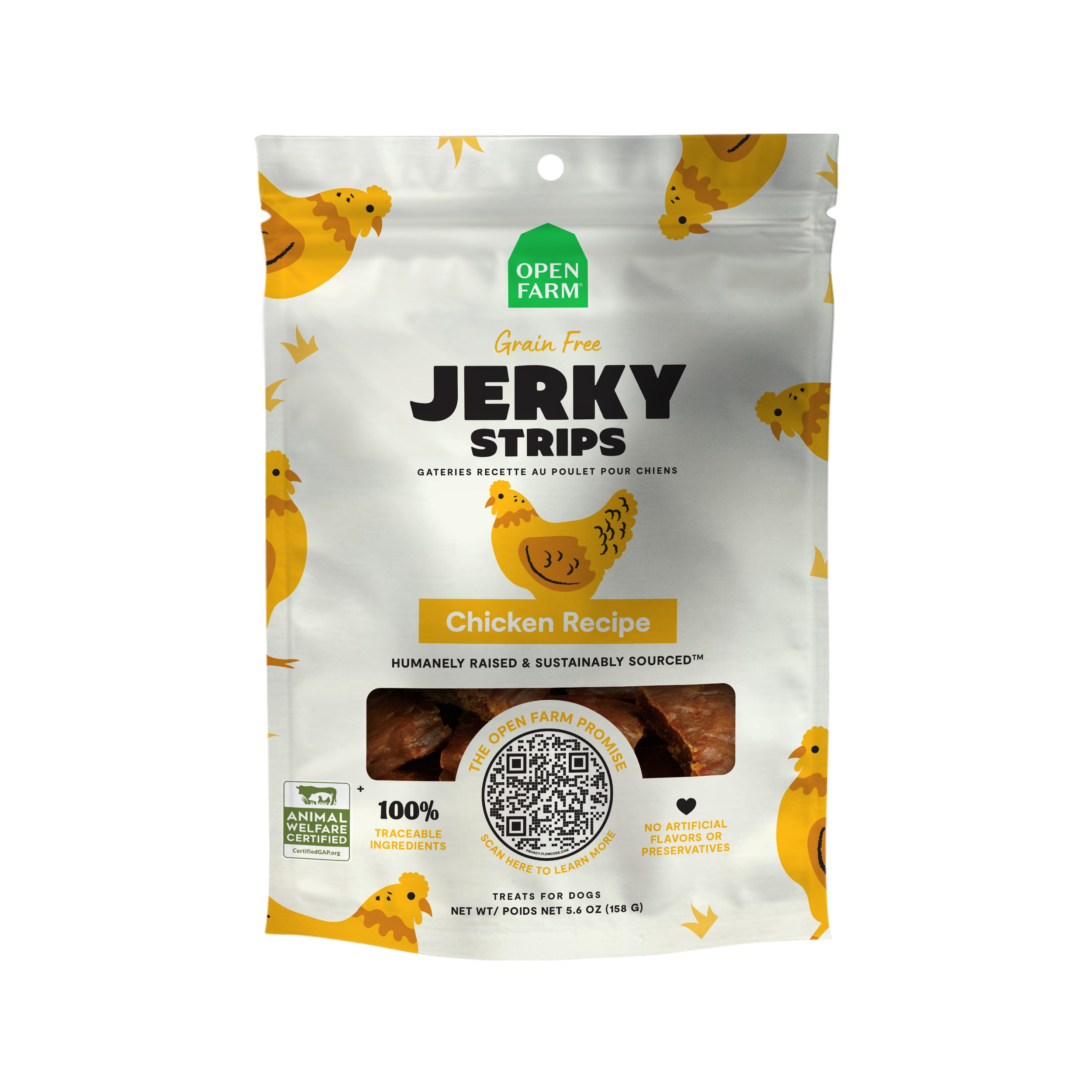 Open Farm-Grain Free Jerky Strips Chicken Dog Treats