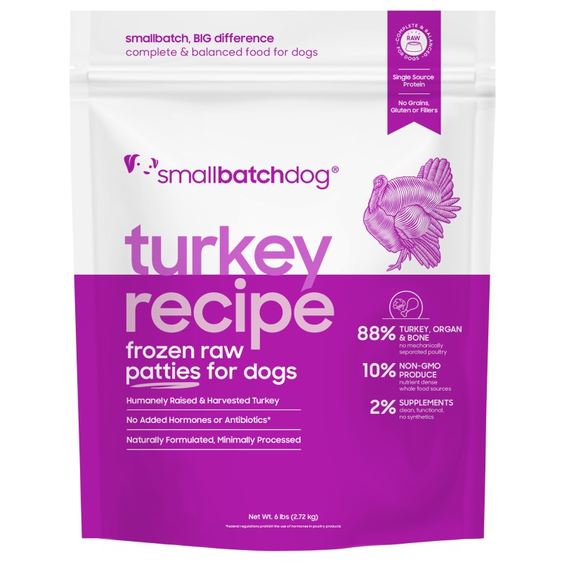Smallbatch-Raw Frozen Turkey Patties for Dogs