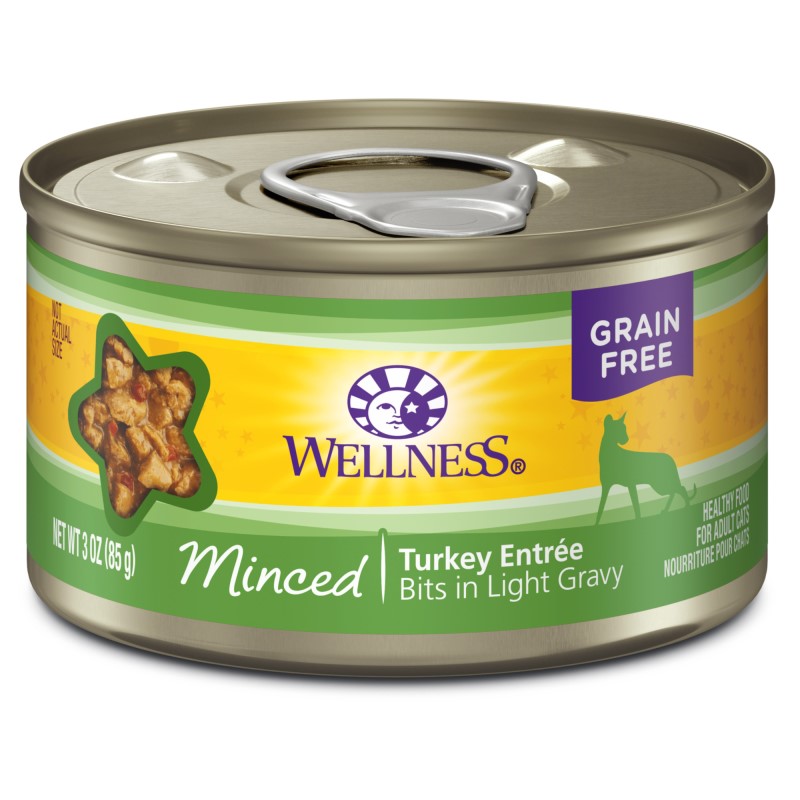 Wellness-Grain Free Natural Minced Turkey Entree Wet Canned Cat Food