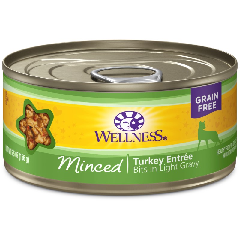 Wellness-Grain Free Natural Minced Turkey Entree Wet Canned Cat Food