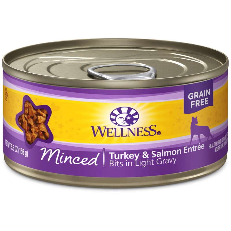 Wellness-Grain Free Natural Minced Turkey and Salmon Entree Wet Canned Cat Food