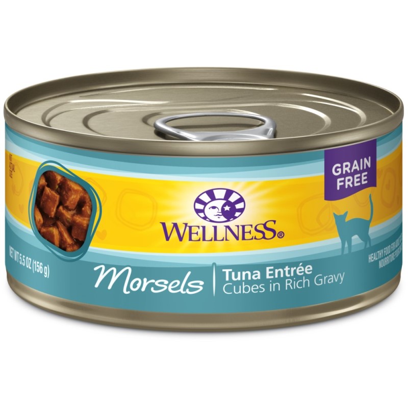 Wellness-Grain Free Natural Tuna Morsels Recipe Wet Canned Cat Food