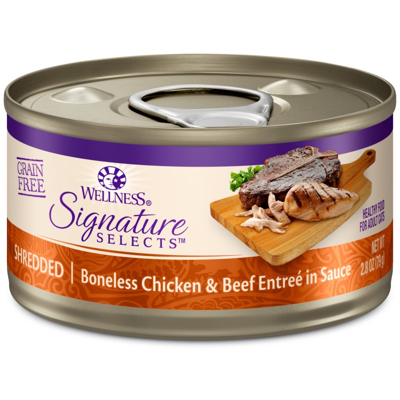 Wellness-Signature Selects Grain Free Natural White Meat Chicken and Beef Entree in Sauce Wet Canned Cat Food