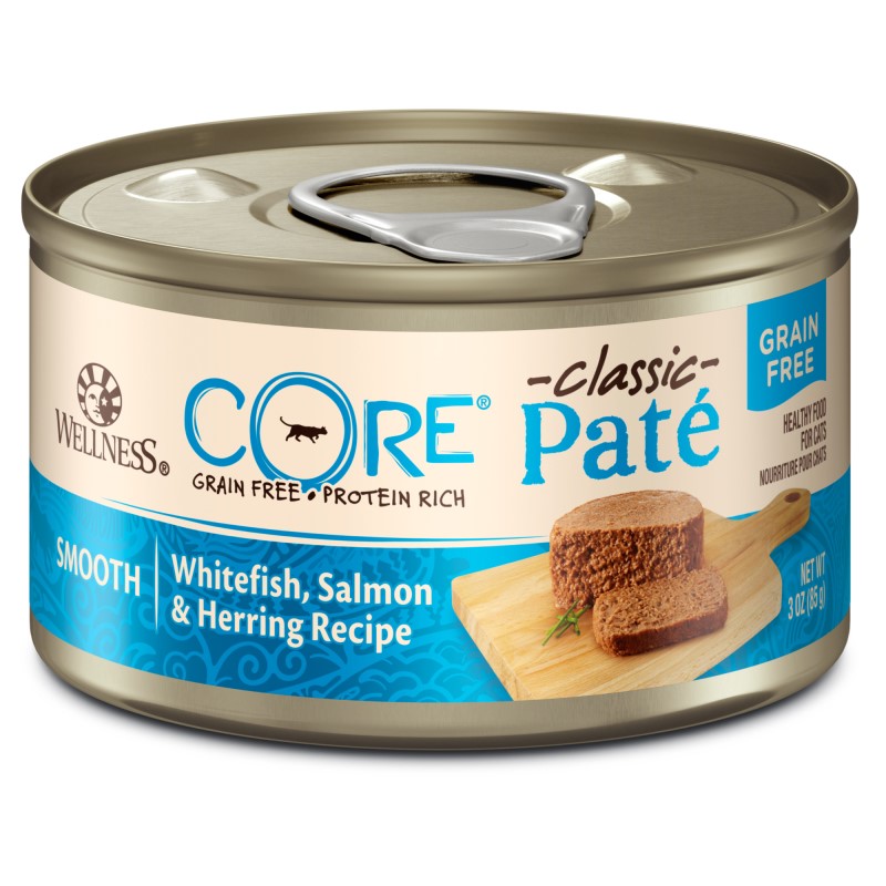 Wellness-CORE Grain Free Natural Whitefish, Salmon & Herring Smooth Pate Canned Cat Food
