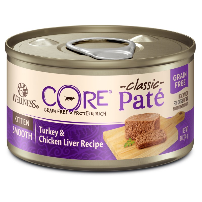 Wellness-CORE Grain Free Natural Kitten Health Turkey and Chicken Smooth Pate Canned Cat Food