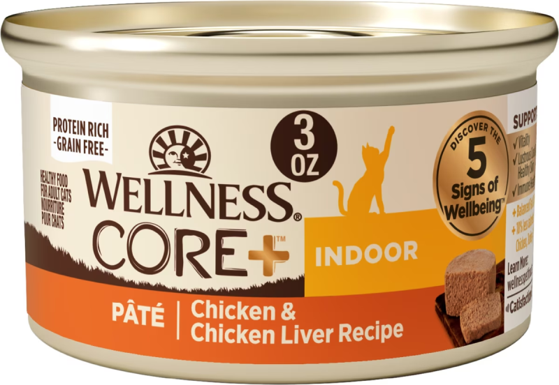 Wellness-CORE Natural Grain Free Indoor Chicken and Chicken Liver Smooth Pate Wet Canned Cat Food