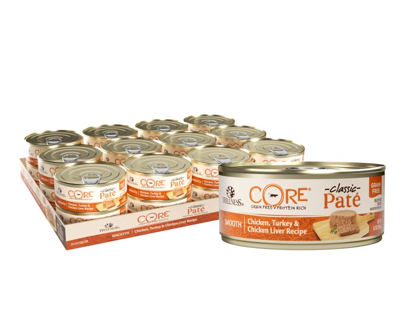 Wellness-CORE Grain Free Natural Chicken, Turkey and Chicken Liver Smooth Pate Wet Canned Cat Food
