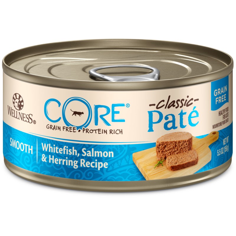 Wellness-CORE Grain Free Natural Whitefish, Salmon & Herring Smooth Pate Canned Cat Food