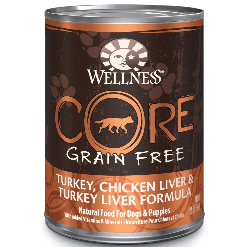 Wellness-CORE Grain Free Natural Turkey, Chicken and Turkey Liver Recipe Wet Canned Dog Food