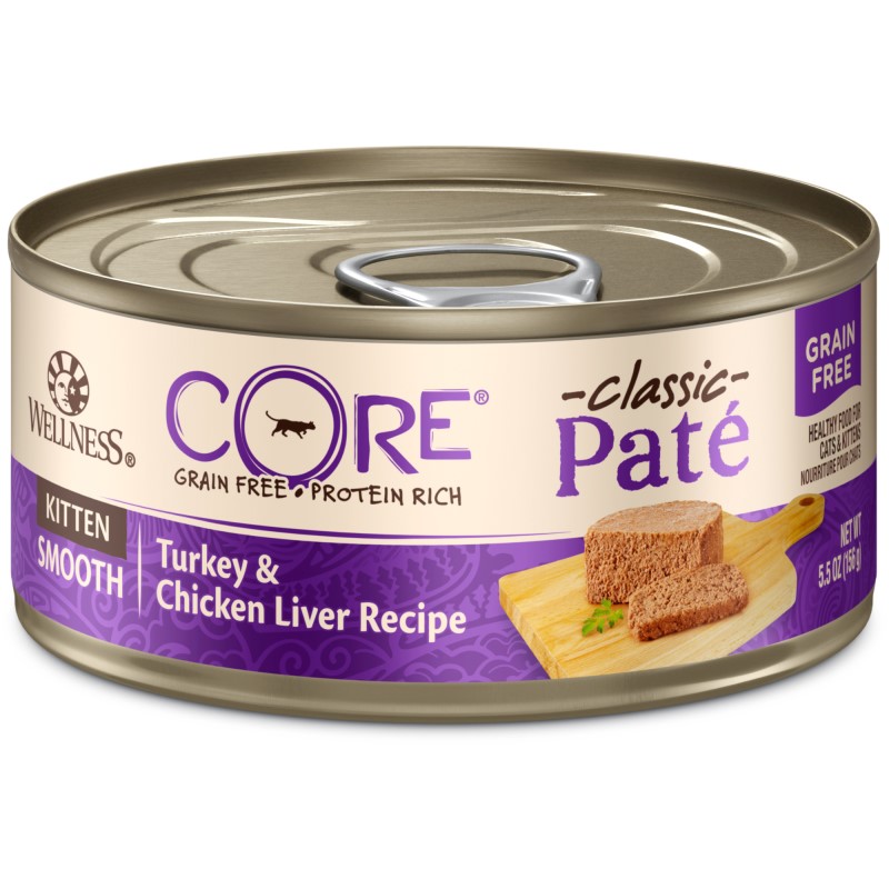 Wellness-CORE Grain Free Natural Kitten Health Turkey and Chicken Smooth Pate Canned Cat Food