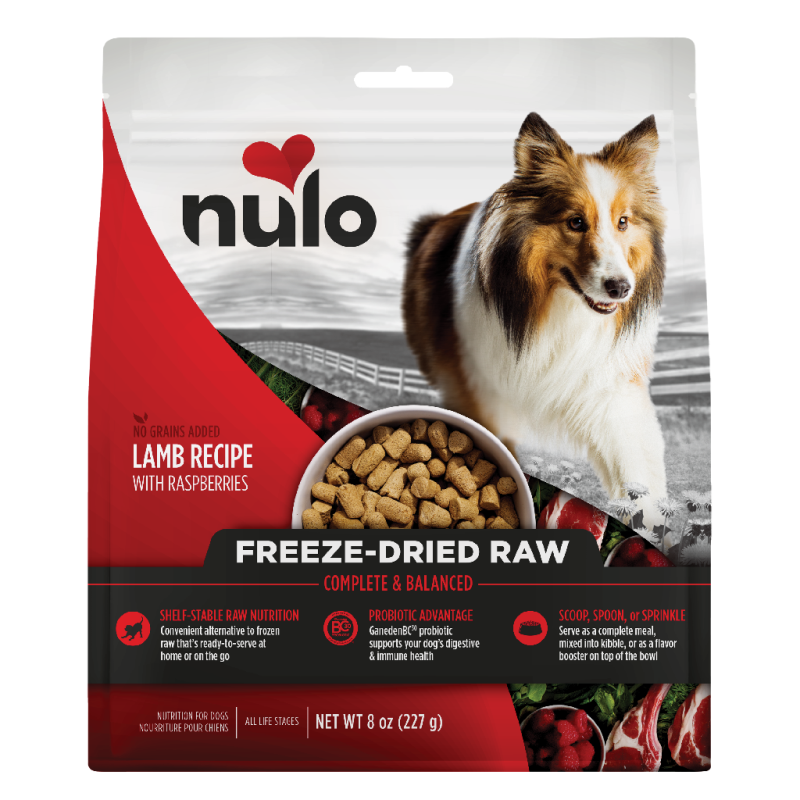 Nulo-Freestyle Grain Free Lamb Recipe with Raspberries Freeze-Dried Raw Dog Food