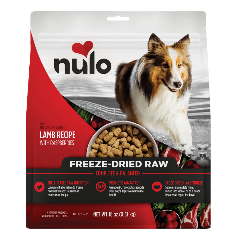 Nulo-Freestyle Grain Free Lamb Recipe with Raspberries Freeze-Dried Raw Dog Food