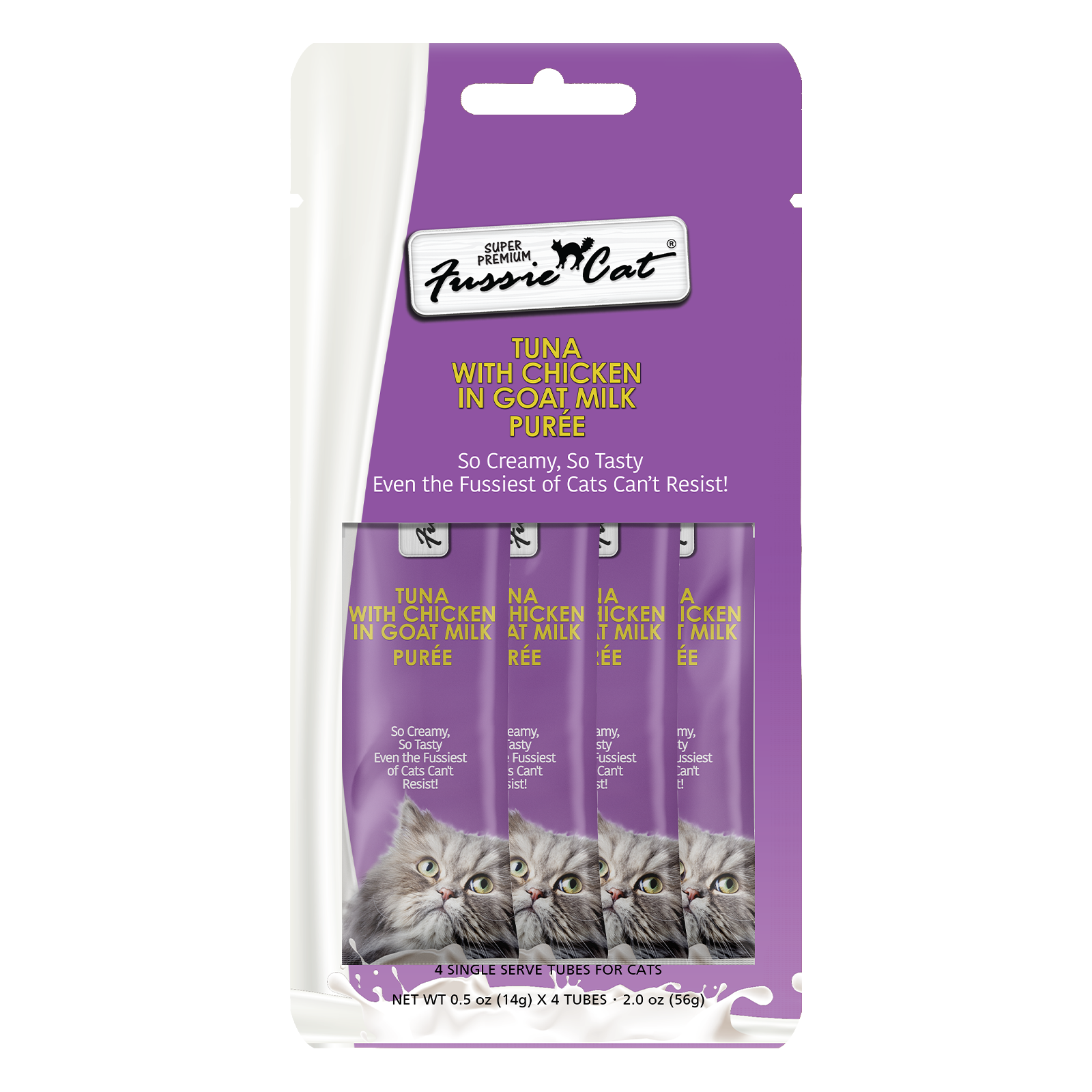Fussie Cat-Tuna with Chicken in Goat Milk Puree Lickable Cat Treats